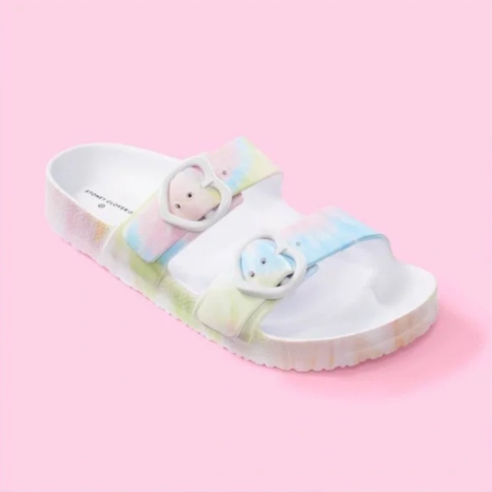 Stoney Clover Lane x Target Rainbow Women's Tie-Dye Slide Sandals Size 10